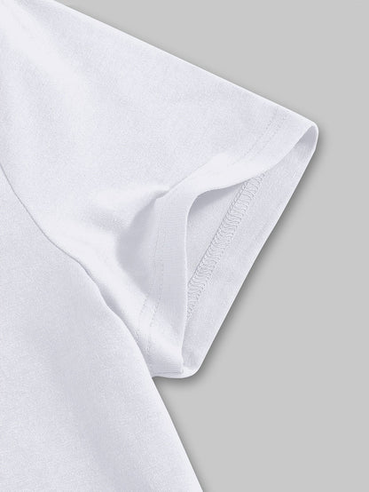 Dam T-shirt med abstrakt geometriskt tryck – avslappnad och trendig vardagsstil