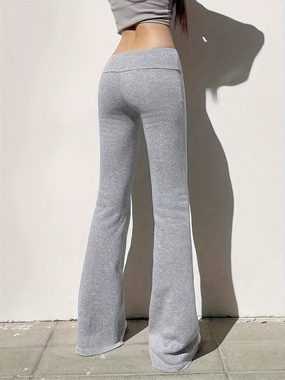 Dam Flare Leggings med Hög Midja – Trendiga Utsvängda Byxor för Träning och Vardag