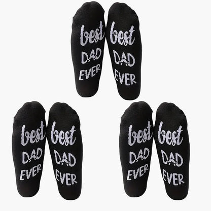 Herrsockor med text – Best Dad Ever – Rolig present till pappa, vardags- och hemmabruk