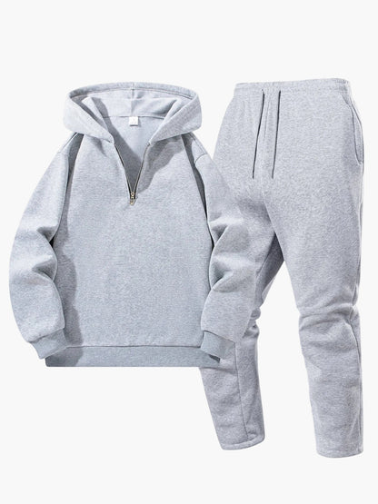 Herrarnas avslappnade hoodie och joggerset – perfekt för vardagsbruk och sport