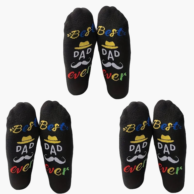 Herrstrumpor med text – Roliga presentstrumpor "Best Dad Ever" för pappa