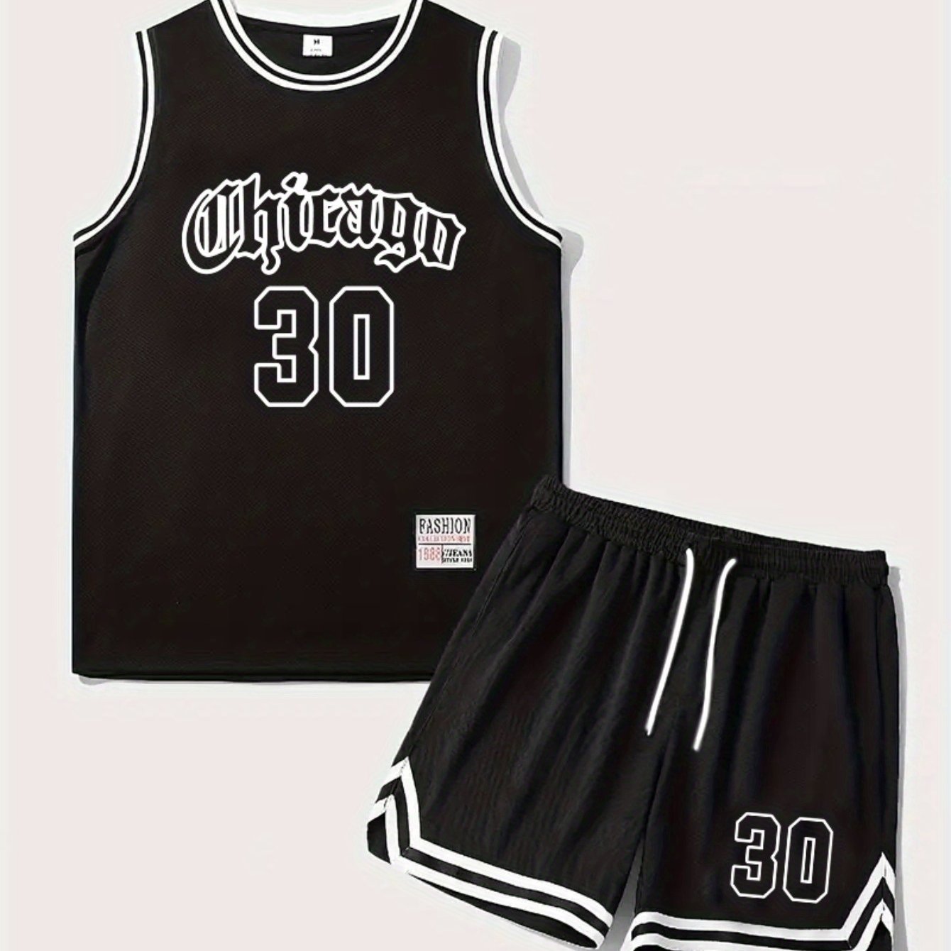Herrarnas basketset – sportigt Chicago-inspirerat linne och shorts, perfekt för träning och fritid
