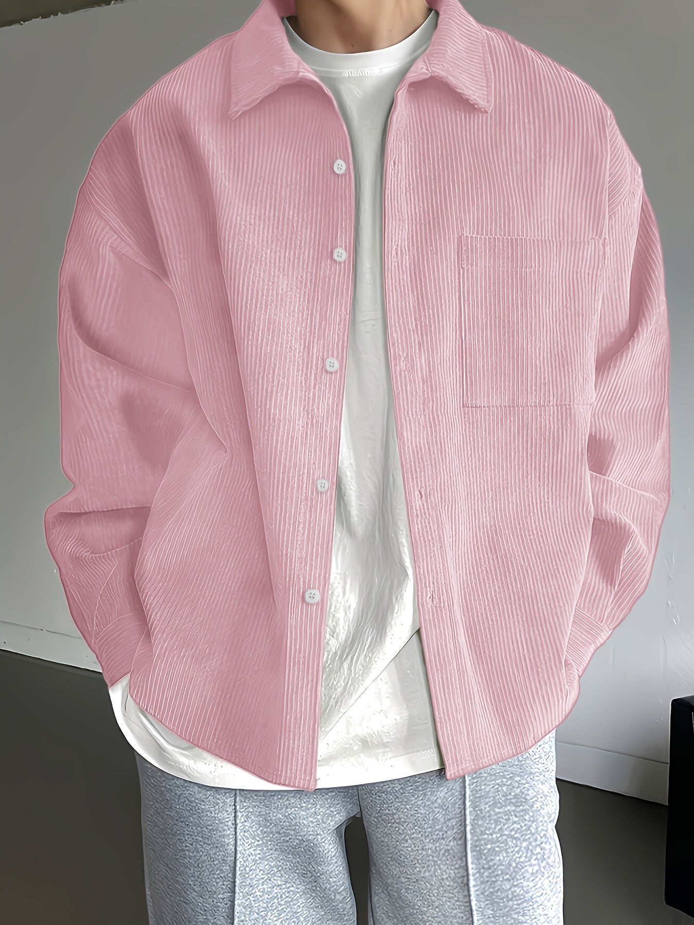 Herr Skjorta Oversize Avslappnad Stil – Perfekt För Vardagsbruk och Streetwear