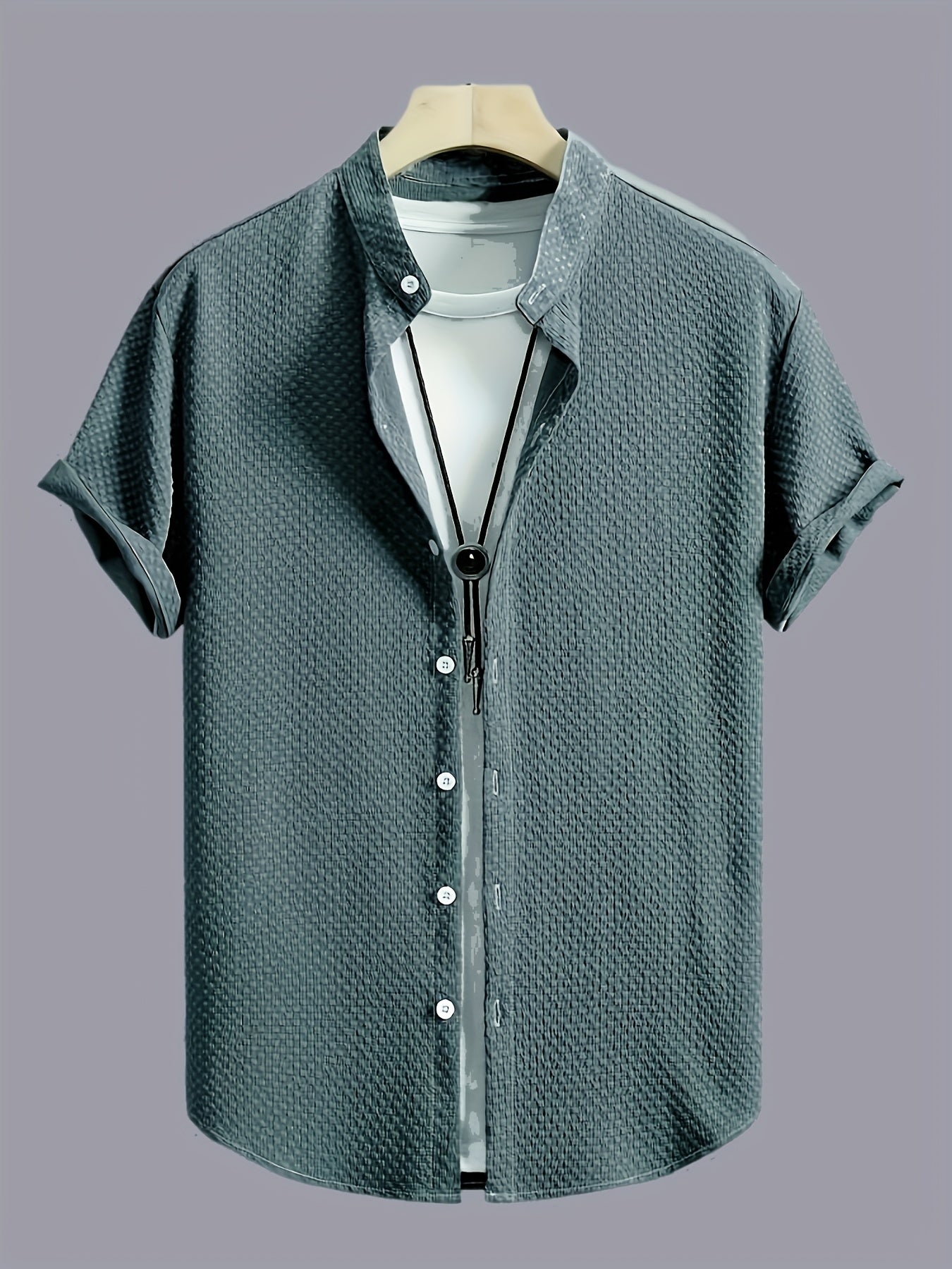 Herr Skjorta Kortärmad Casual Med T-shirt Layered Look, Perfekt För Sommar