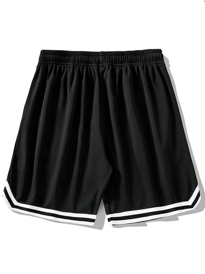 Herr Sportiga Basketshorts med Los Angeles-tryck, Löst Passform, Perfekt för Träning och Fritid