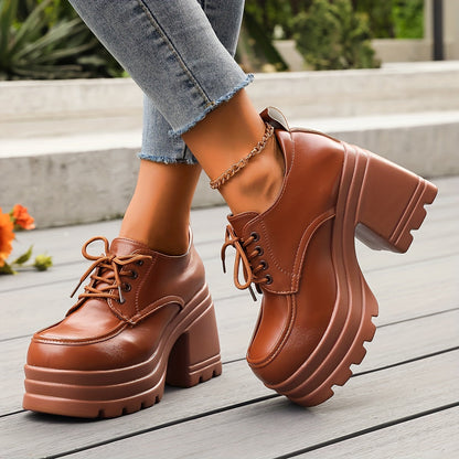 Dam Platform Chunky Oxford Skor för Mode och Vardag