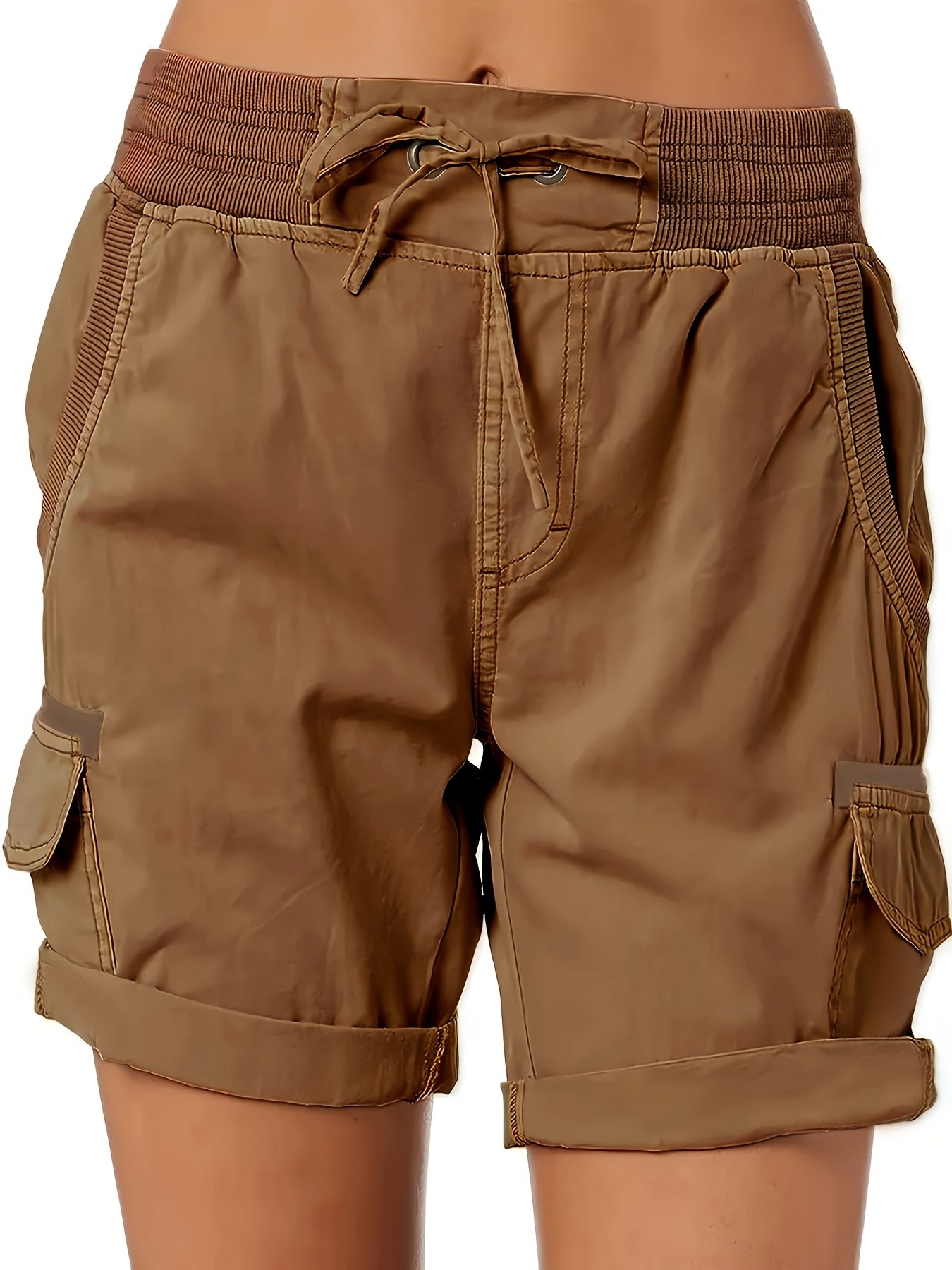 Damers avslappnade cargoshorts med knytband – perfekta för vardagsbruk och sommarutflykter