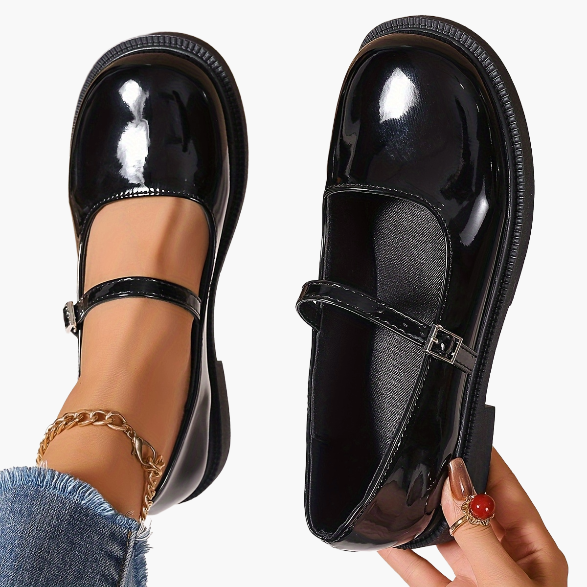Dam Mary Jane Skor – Klassiska Preppy Loafers för Vardag och Fest