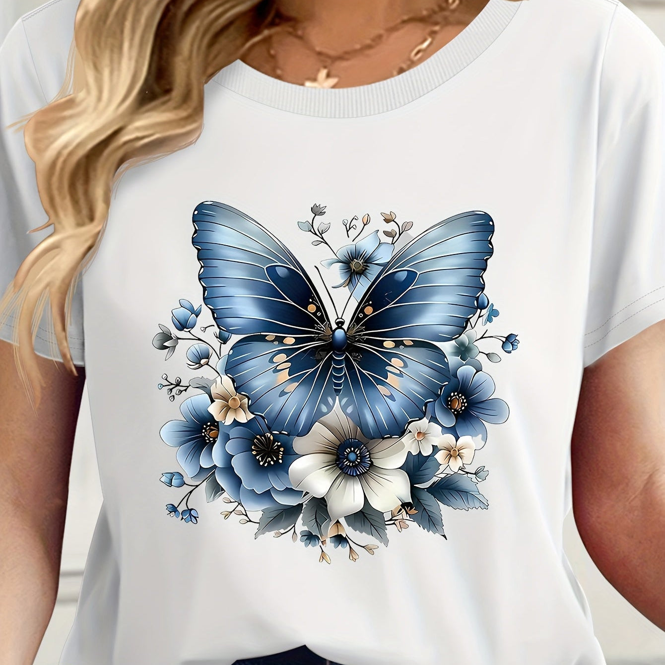 Dam T-shirt Kortärmad Avslappnad Vardagsstil