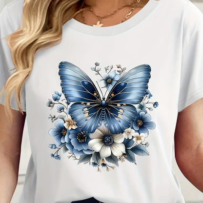 Dam T-shirt Kortärmad Avslappnad Vardagsstil