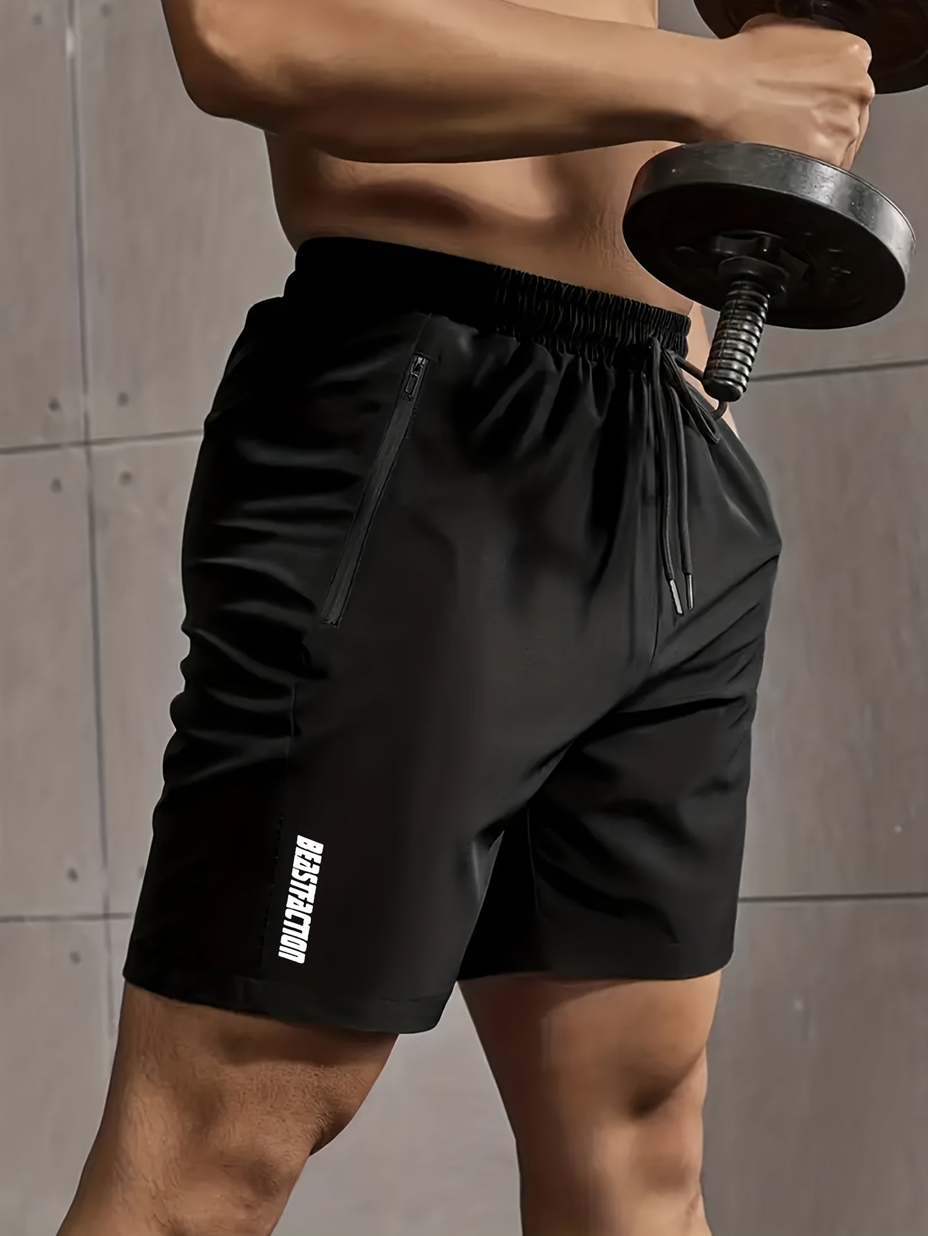 Herr Träningsshorts med dragkedjeficka – Sportiga Gymshorts för Träning & Fitness