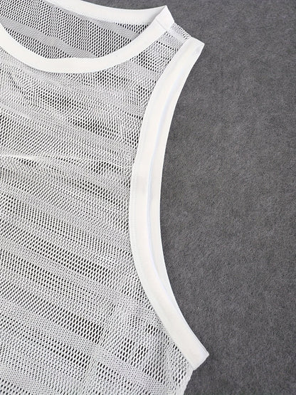 Herr Sportset Träningslinne och Shorts – Modern Mesh för Aktiv Livsstil