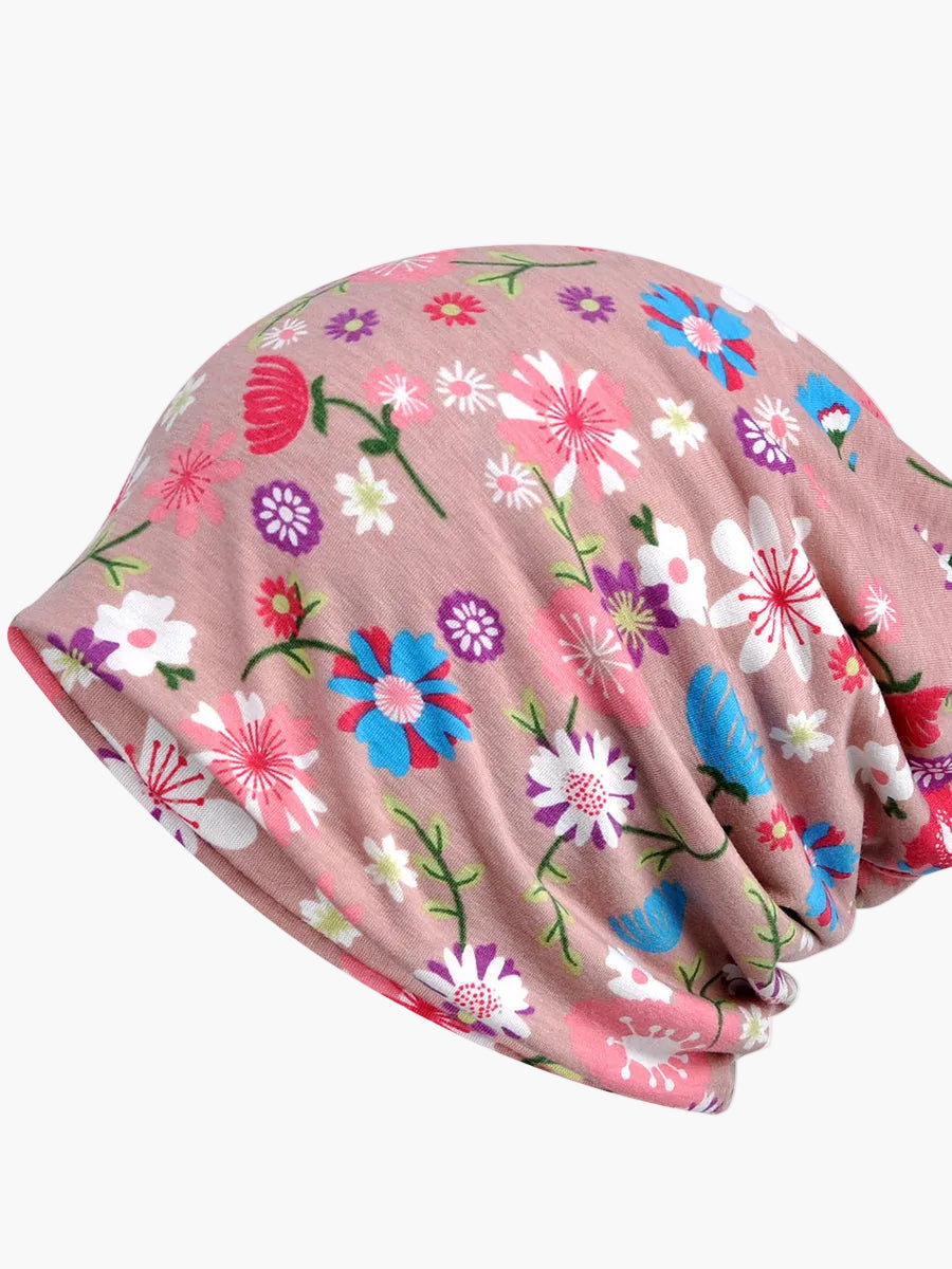 Damers bohemisk multifunktionell mössa med blommönster för vår, sommar och höst