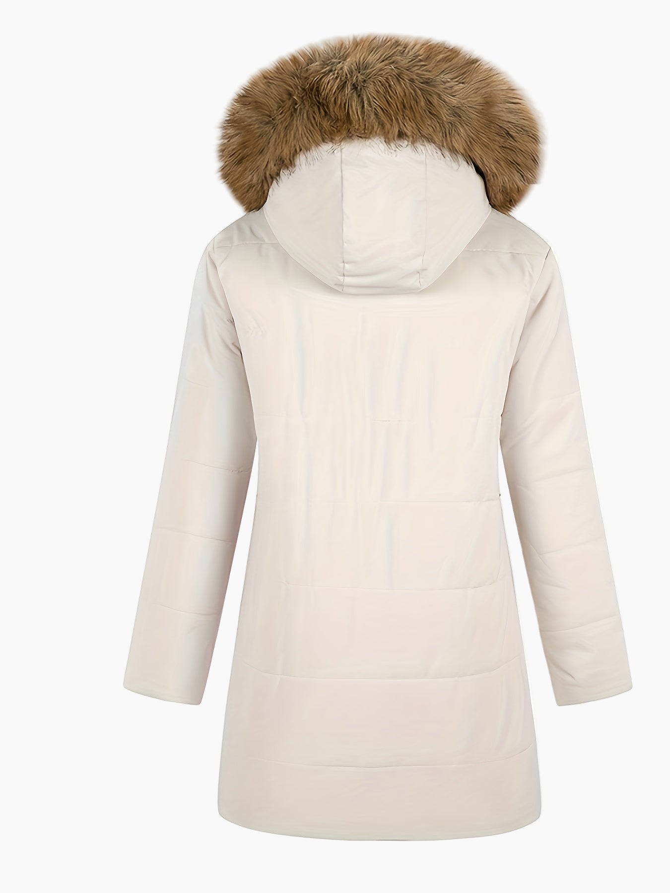 Dam Parkas Vinterjacka med Fuskpäls – Elegant och Varm för Kallt Väder