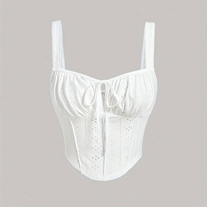 Dam Bustier Top med Knytning – Feminint och Trendigt Modeplagg för Vår och Sommar