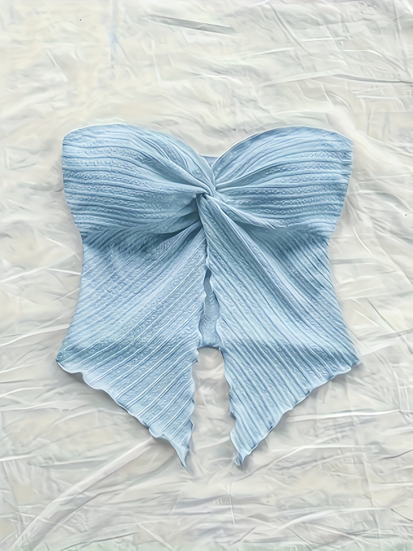 Dam Halterneck Top Handkerchief Skuren – Trendig Sommartopp för Fest och Semester