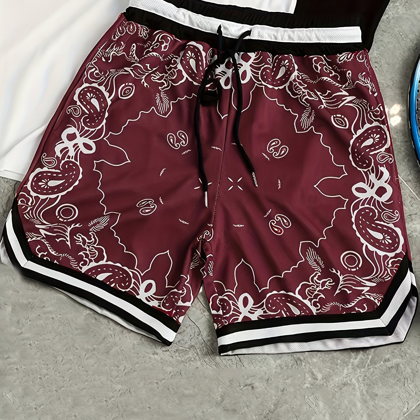 Herr Basketballshorts Streetwear Paisleymönster Sport och Fritid