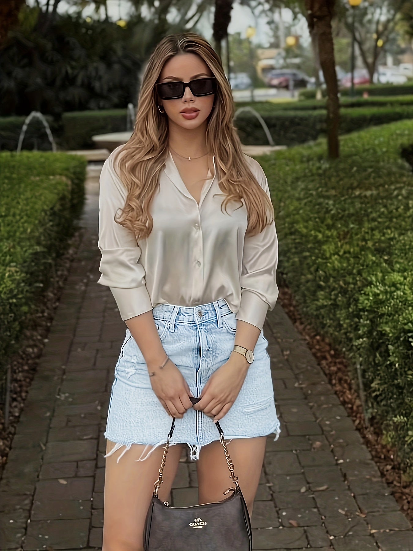 Dam Kjol och Blus Set – Elegant Sommarstil för Vardag och Fest