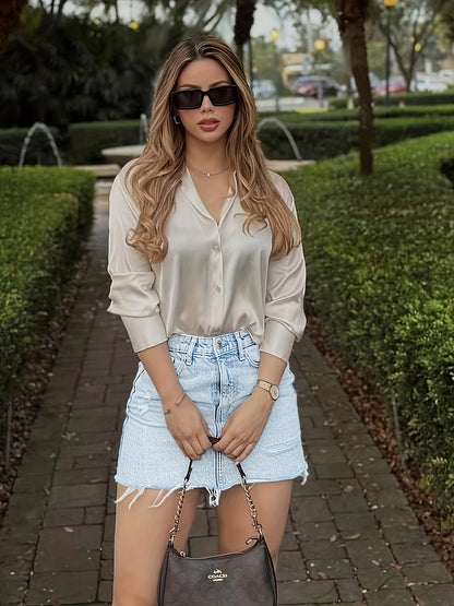 Dam Kjol och Blus Set – Elegant Sommarstil för Vardag och Fest