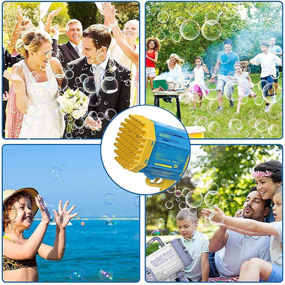 Bazooka Bubble Gun – Elektrisk Bubbelmaskin för Barn och Familj, 69 Hål, Leksak för Utomhus och Inomhuslek