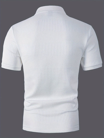 Herr Pikétröja Slim Fit med Geometriskt Mönster – Stilren och Bekväm för Vardag och Fritid