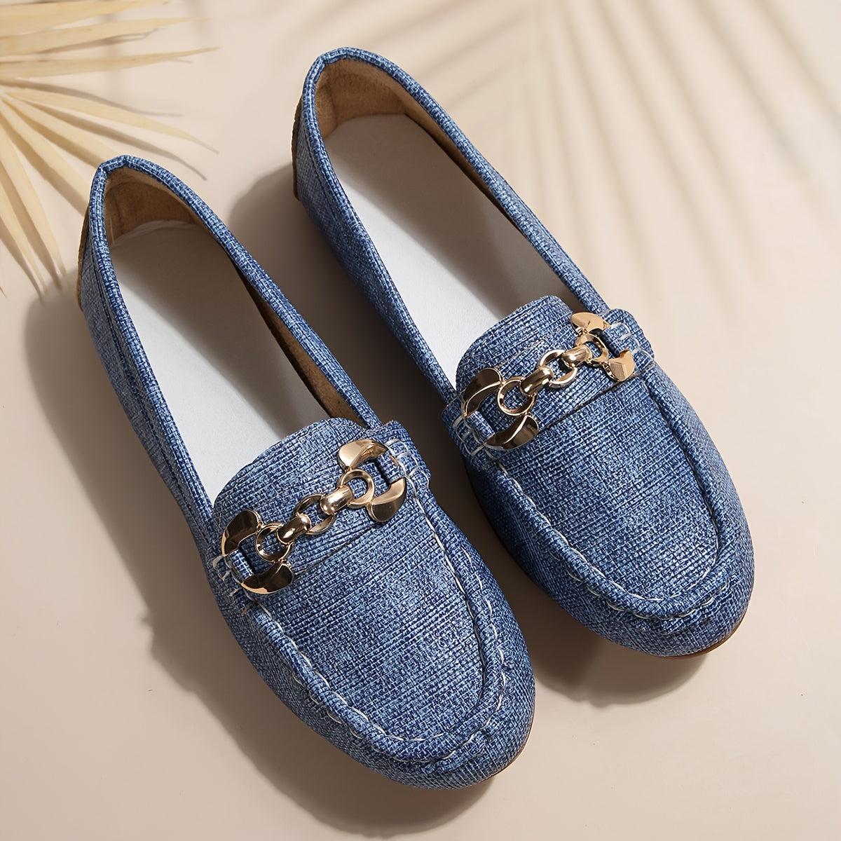 Damloafers Slip-on med Kedjedetalj Elegant Vardagsstil
