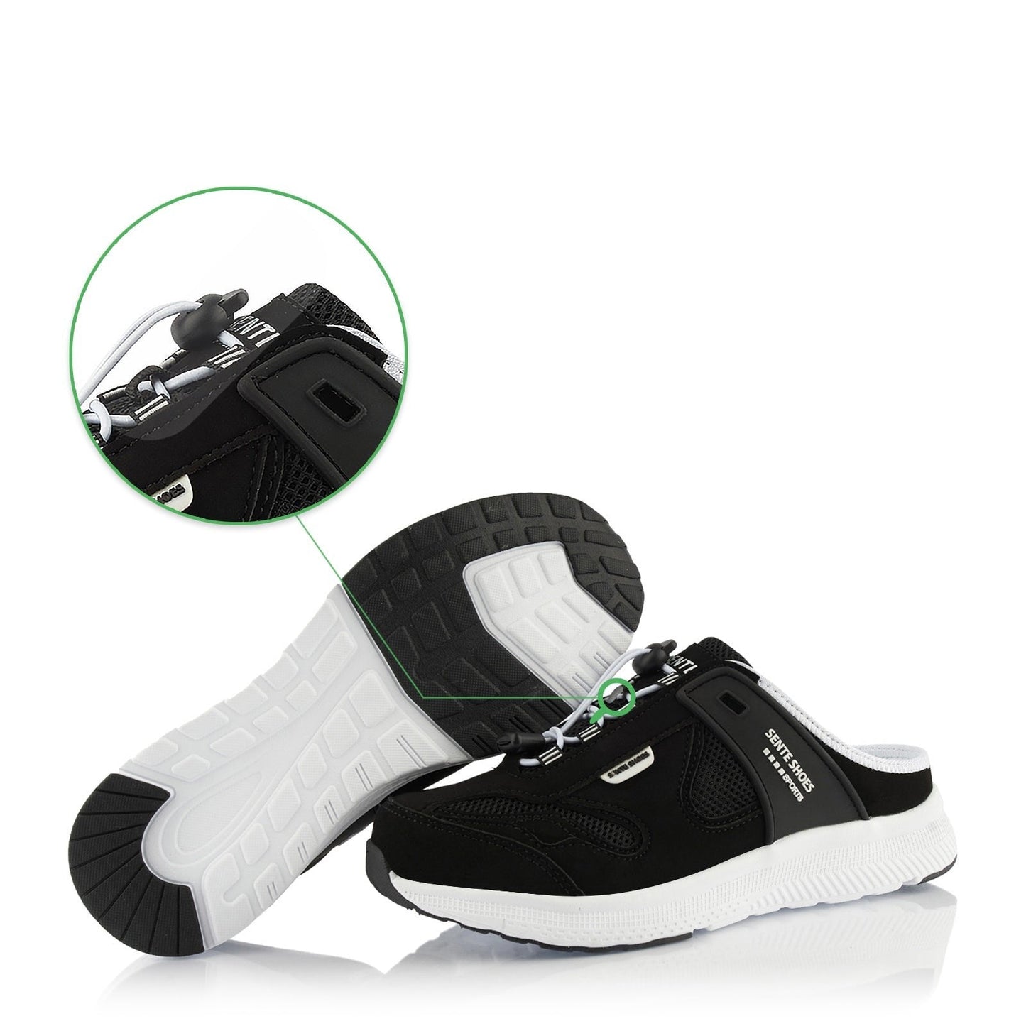 Alexander – Unisex lätta slip-on atletiska träskor med andningsbart nät och justerbar dragsko