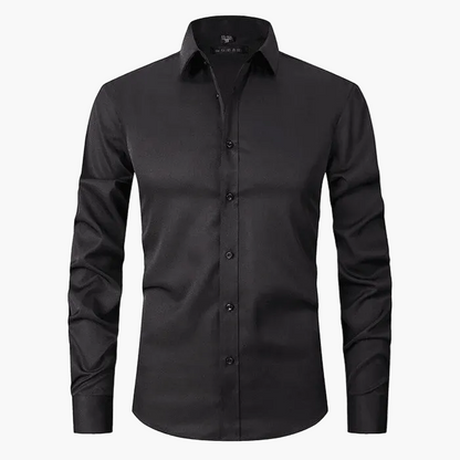 Herrskjorta Slim Fit Affär Elegant Skrynkelfri Långärmad