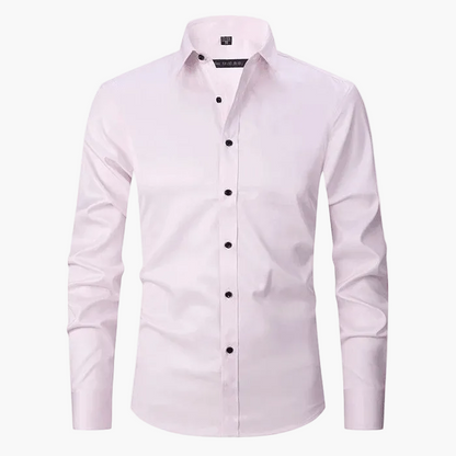 Herrskjorta Slim Fit Affär Elegant Skrynkelfri Långärmad