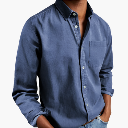 Herrskjorta – Klassisk Button-Down, Ledig & Stilren Vardagsstil