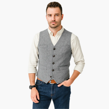 Herrväst i modern stil – elegant och mångsidig väst för avslappnad och festlig användning