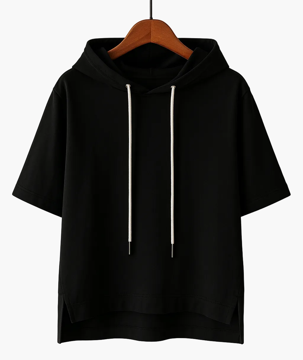 Dam Kortärmad Hoodie med Huva – Avslappnad och Modern Streetwear för Vardagsbruk
