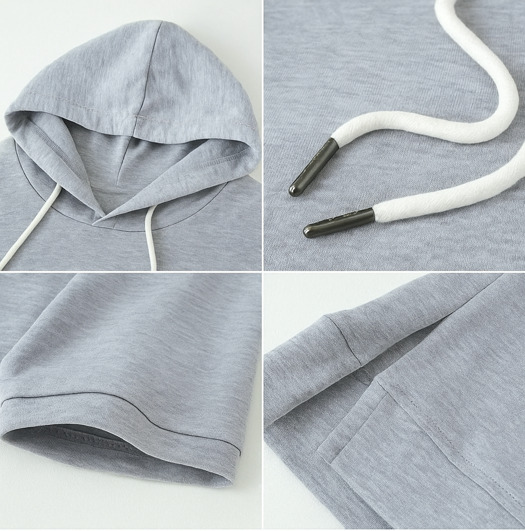 Dam Kortärmad Hoodie med Huva – Avslappnad och Modern Streetwear för Vardagsbruk