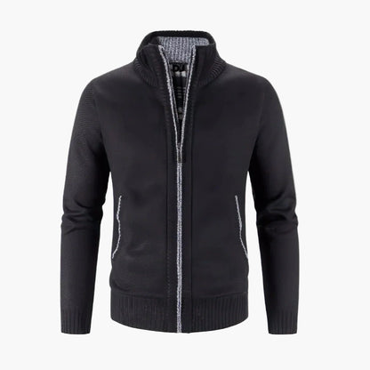 Herr Stickad Zip-Up Cardigan – Modern Vardagsstil och Komfort