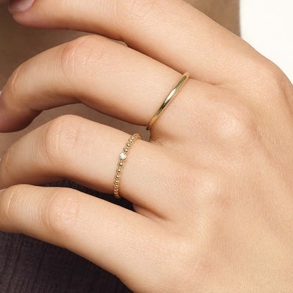 Mary – Slim Dome Ring för Kvinnor (guldfärgad)