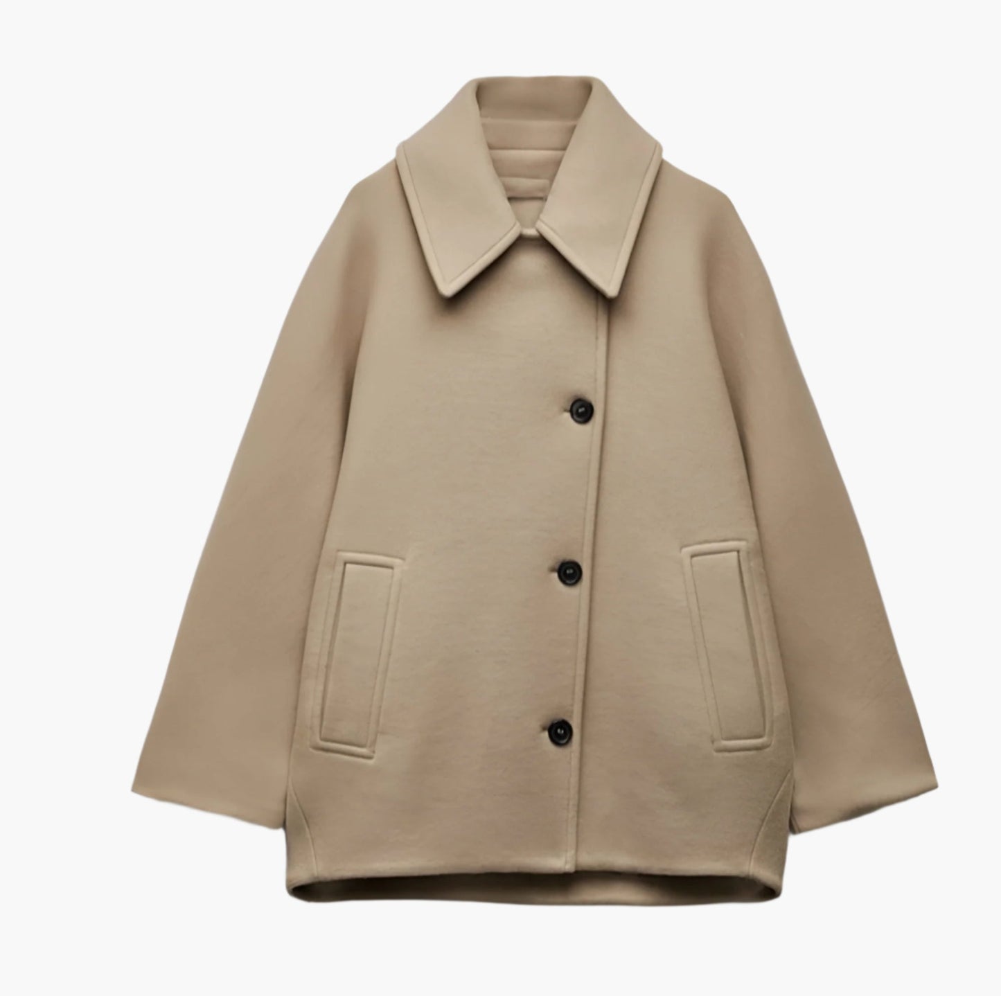 Damskappa Oversized Boxy Fit – Trendig Jacka för Höst och Vinter, Elegant Stil för Kvinnor