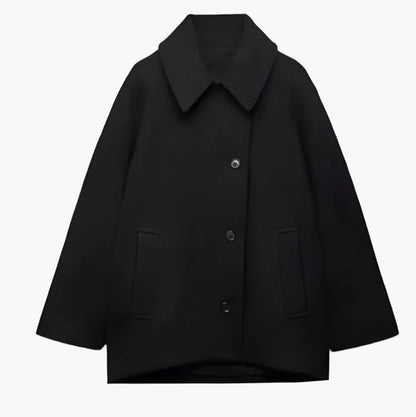 Damskappa Oversized Boxy Fit – Trendig Jacka för Höst och Vinter, Elegant Stil för Kvinnor