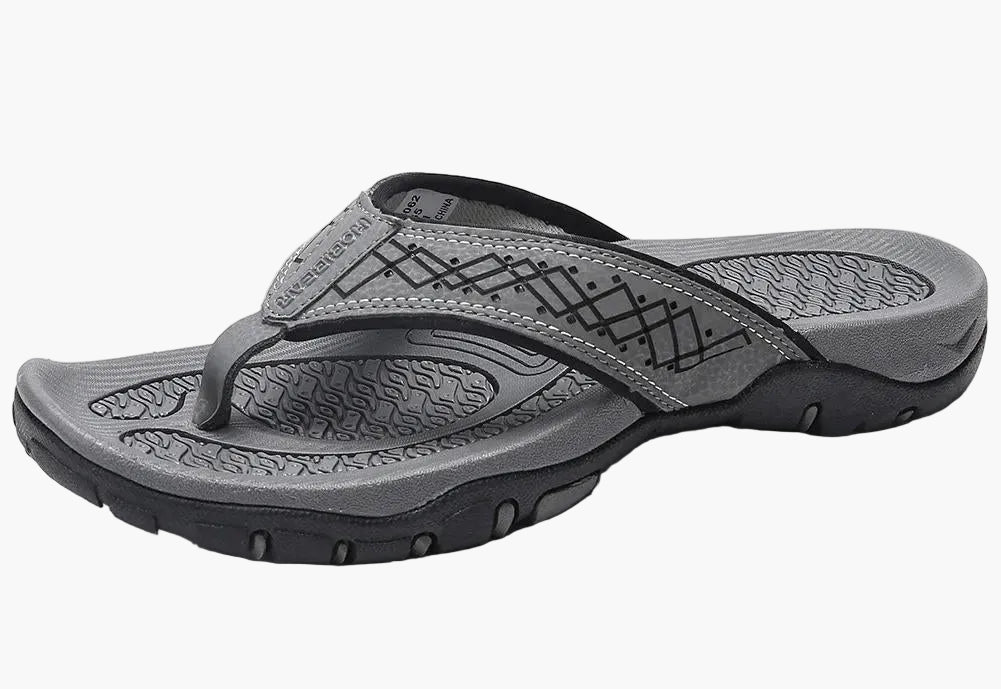 Herrsandal Flip-Flop Sport med Stötdämpning och Fotvalvsstöd – Perfekt för Strand, Promenader och Vardag