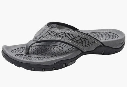 Herrsandal Flip-Flop Sport med Stötdämpning och Fotvalvsstöd – Perfekt för Strand, Promenader och Vardag
