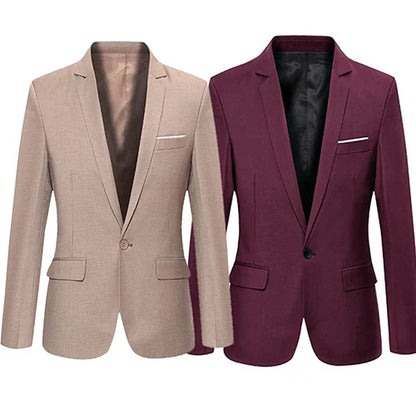 Herr Slim Fit Kavaj – Modern Stil för Fest, Kontor och Vardag