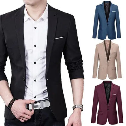 Herr Slim Fit Kavaj – Modern Stil för Fest, Kontor och Vardag