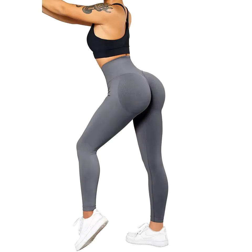 Dam Seamless Träningsleggings Hög Midja Lyftande Effekt Fitness