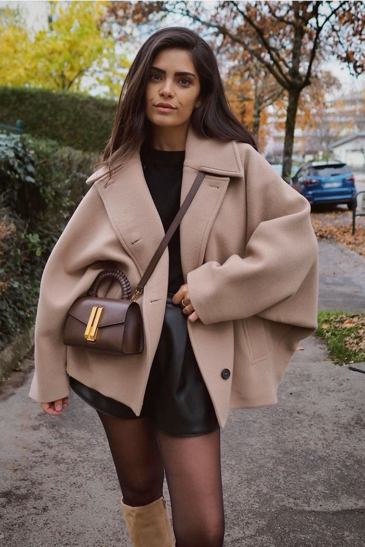 Damskappa Oversized Boxy Fit – Trendig Jacka för Höst och Vinter, Elegant Stil för Kvinnor