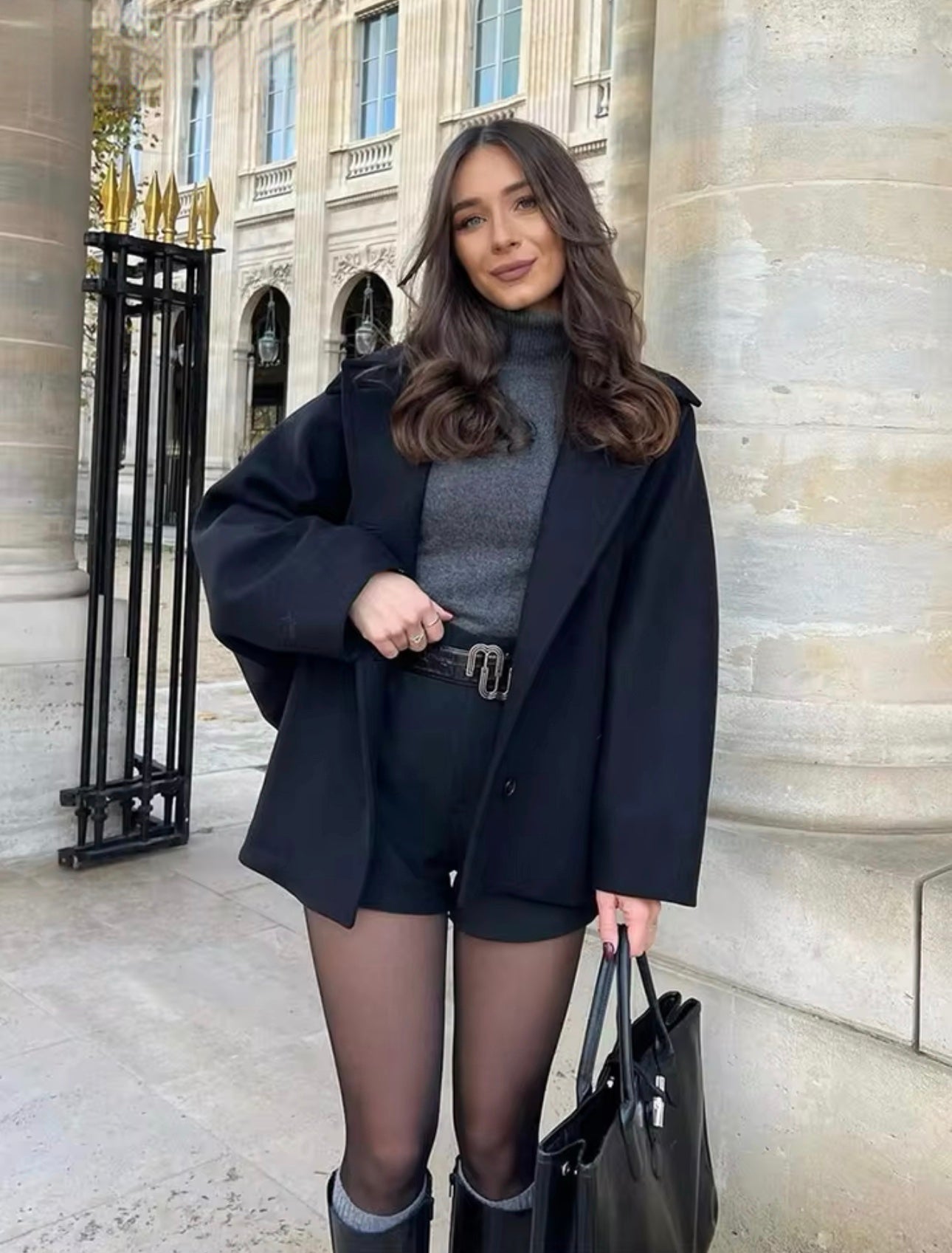 Damskappa Oversized Boxy Fit – Trendig Jacka för Höst och Vinter, Elegant Stil för Kvinnor