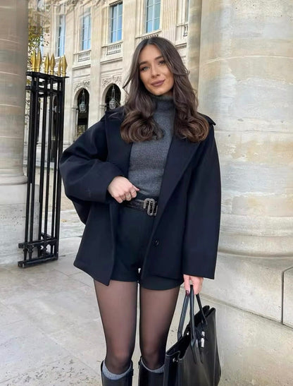 Damskappa Oversized Boxy Fit – Trendig Jacka för Höst och Vinter, Elegant Stil för Kvinnor