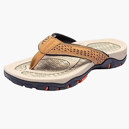 Herrsandal Flip-Flop Sport med Stötdämpning och Fotvalvsstöd – Perfekt för Strand, Promenader och Vardag
