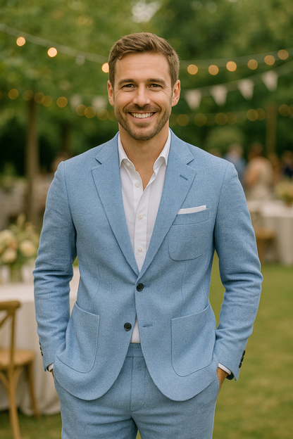Herr Slim Fit Kostym – Modern Stil för Fest och Arbete