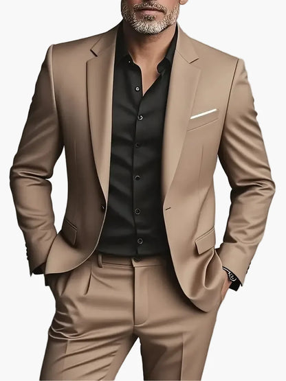 Herrkostym Modern Slim Fit Tvådelad – Stilren Affär & Festkostym