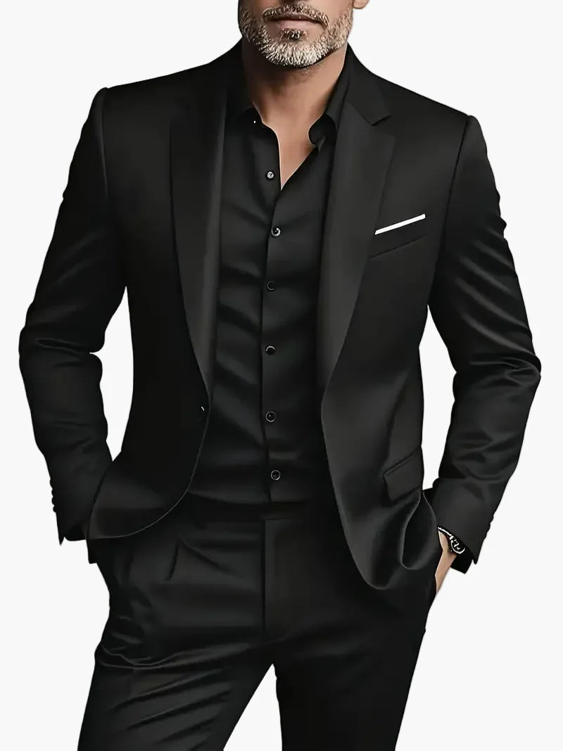 Herrkostym Modern Slim Fit Tvådelad – Stilren Affär & Festkostym