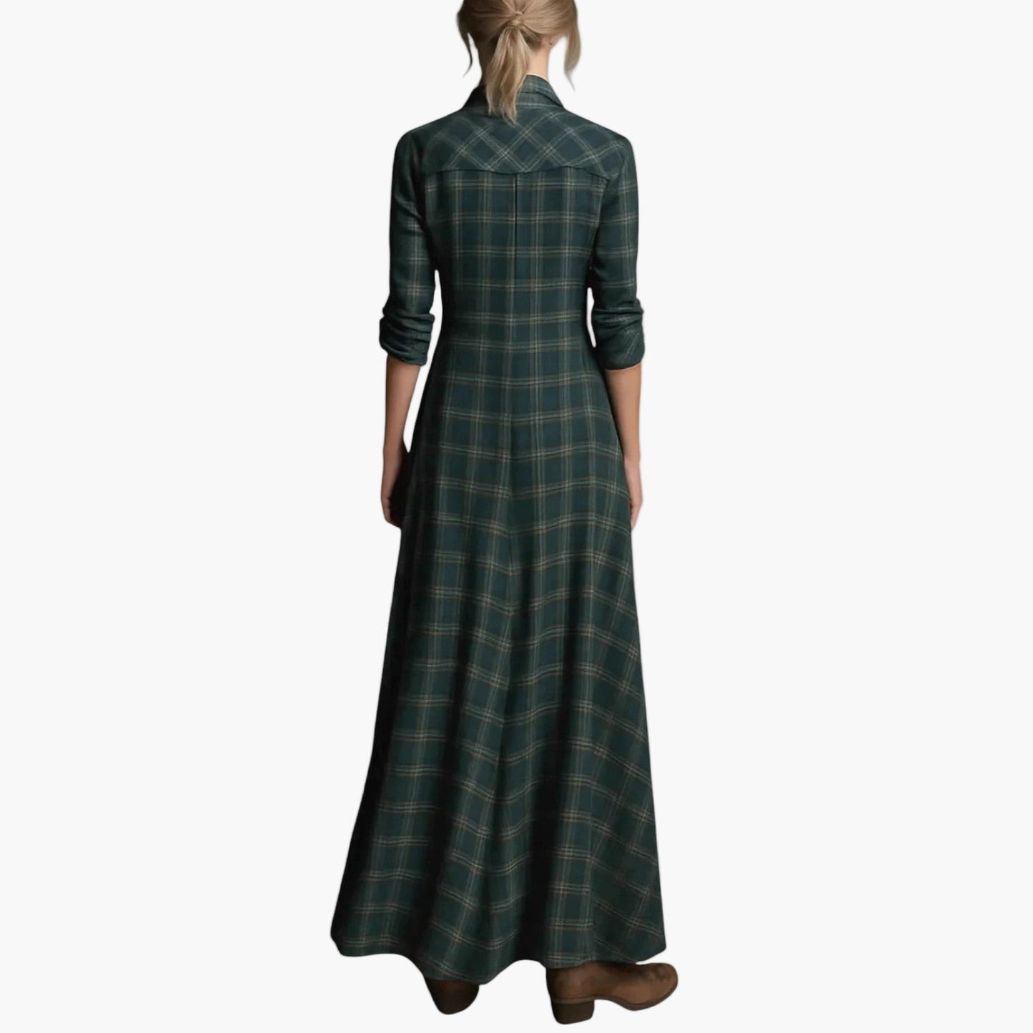 Amelia™ Damklänning – Lång Skjortklänning i Tidlös Elegant Stil för Vardagsbruk och Fest